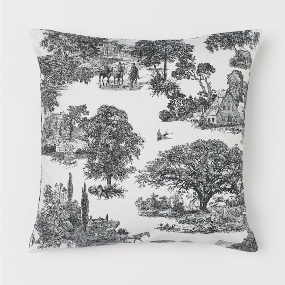 H&M Toile Print Pillow Cover
